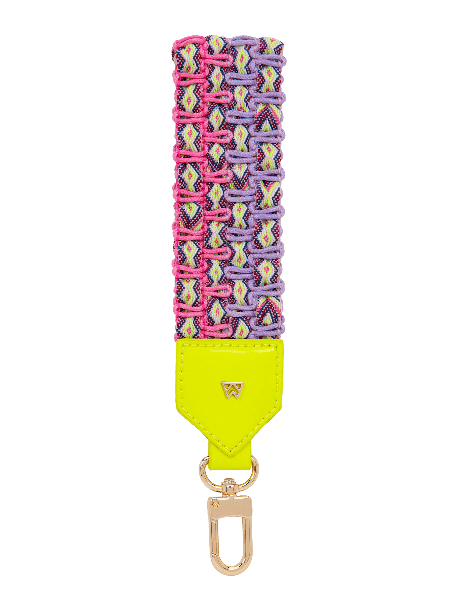 Front View of Keep on Cruisin Keychain in Neon Yellow 