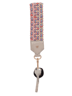 Load image into Gallery viewer, Front View of Keep on Cruisin Keychain in Taupe with Keys #color_taupe