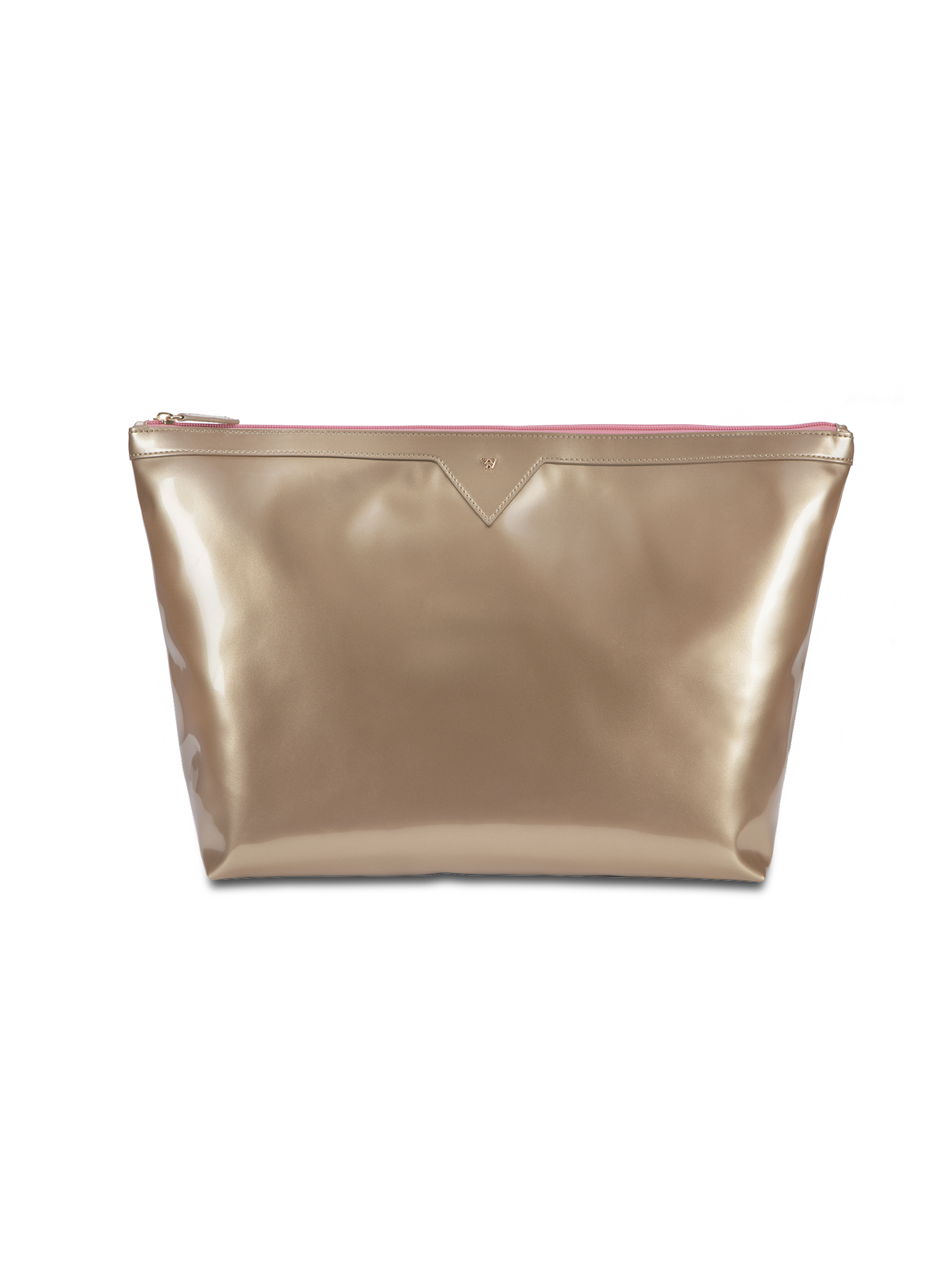 Keep your precious belongings cool and protected with our removable, zipper closed, interior pouch in champagne gold 