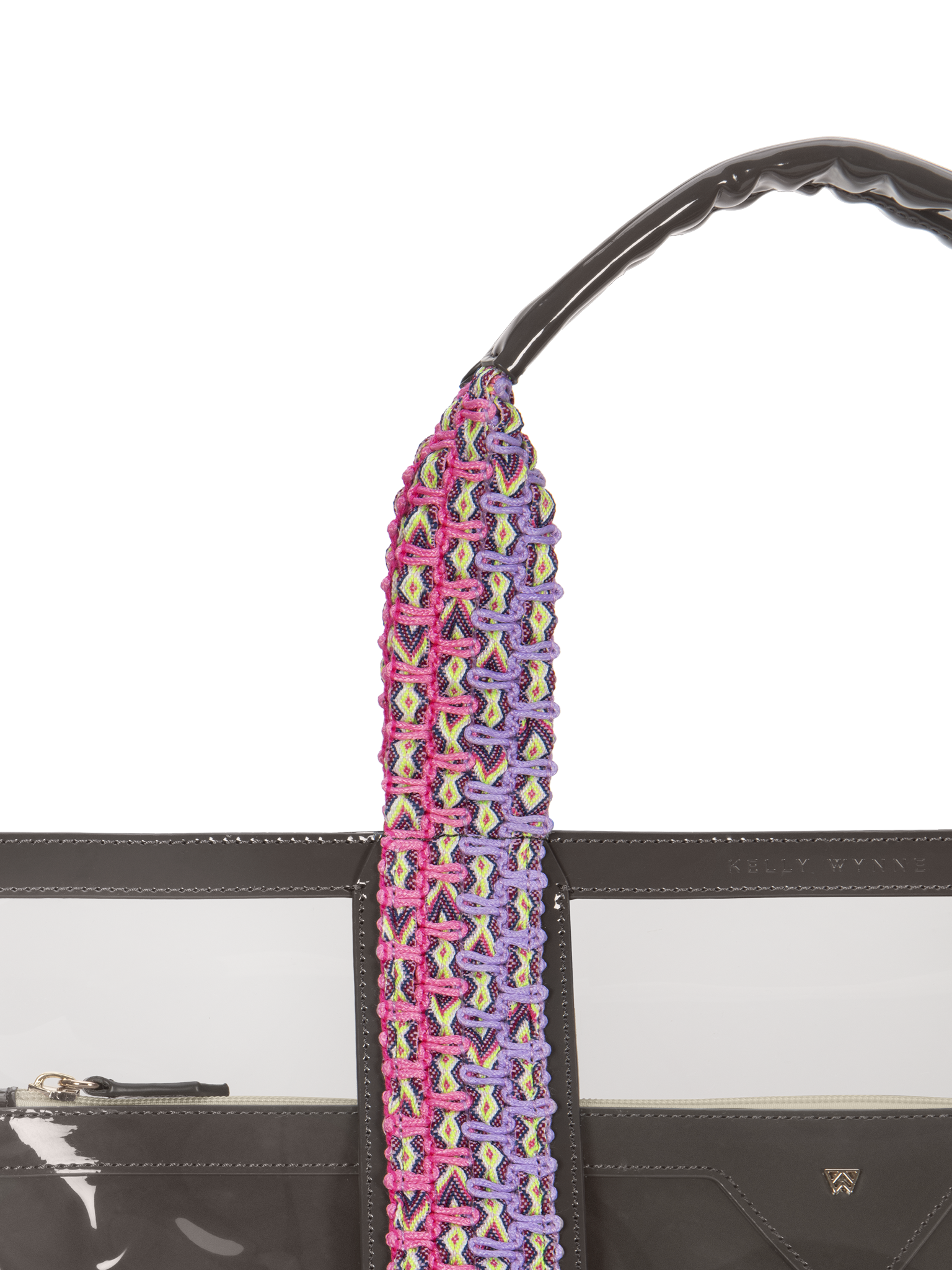 Hand woven, durable strap in pink, yellow and purple. Strap quality ensures your bag can stand up to all your water activities, making this tote easy and comfortable to carr