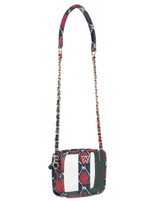 Load image into Gallery viewer, Clear Mingle Mingle Mini in Red/Navy Multi Python - Kelly Wynne
