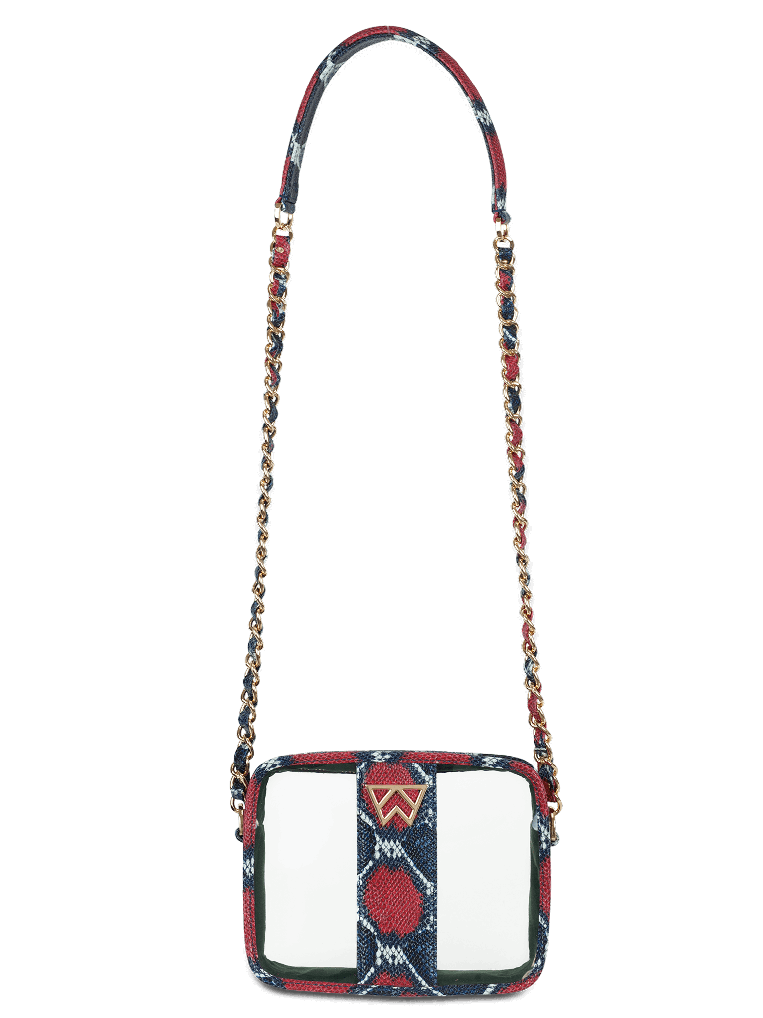 Clear Mingle Mingle Mini in Red Navy Multi Python Kelly Wynne