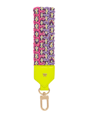 Load image into Gallery viewer, Front View of Keep on Cruisin Keychain in Neon Yellow #color_neon_yellow
