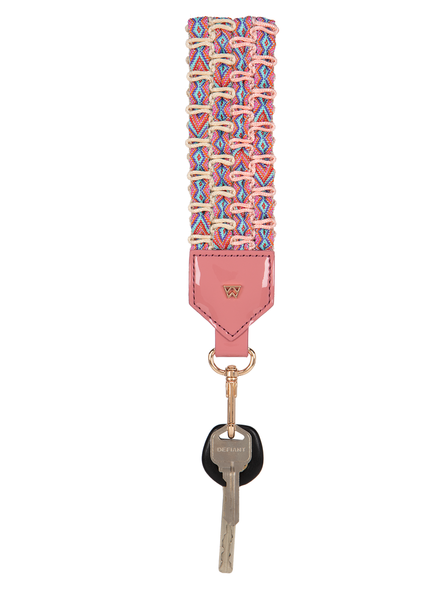 Open View of Keep on Cruisin Keychain in Rose with Keys 