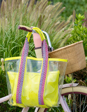 Load image into Gallery viewer, bring on the beach bag, easy to pack, to head to the pool  #color_neon_yellow
